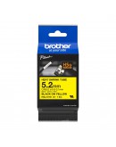 Brother HSe-611E 5.2mm Black on Yellow Heat Shrink