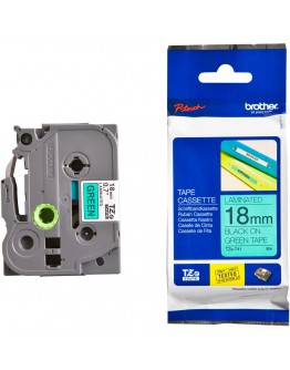 Brother TZe-741 Tape Black on Green, Laminated, 18