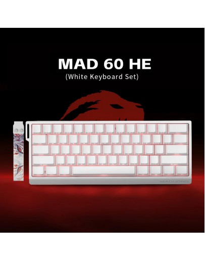 Madlions професионална геймърска механична клавиатура Professional Gaming Mechanical Keyboard MAD 60 HE RGB - 1K, Magnetic Amber Pro Switches - White