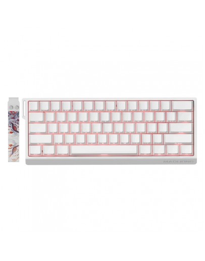 Madlions професионална геймърска механична клавиатура Professional Gaming Mechanical Keyboard MAD 60 HE Flagship - 8K, Magnetic Amber Pro Switches - White