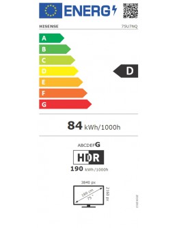 Hisense 75 U7NQ, 4K Ultra HD 3840x2160, ULED, FALD