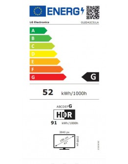 LG OLED42C51LA, 42 UHD OLED evo, 4K (3840 x 2160),