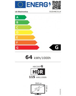 LG OLED48C51LA, 48 UHD OLED evo, 4K (3840 x 2160),