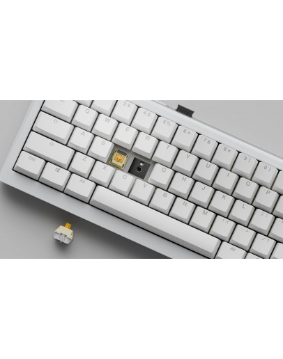 Ducky професионална геймърска механична клавиатура Professional Gaming Mechanical Keyboard One X Mini Wireless White - Ducky AI Switches [Linear], Bluetooth