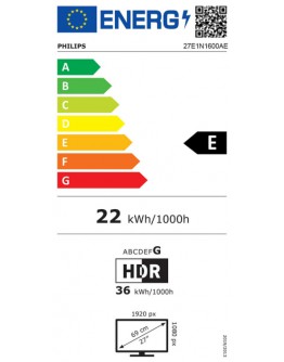 Монитор Philips 27E1N1600AE, 27 IPS WLED, 2560x1440@100Hz,