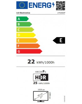Монитор LG 27GS60F-B, UltraGear 27 IPS, AG, 1ms (GtG), 180