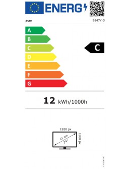 Монитор Acer Vero B247YGbmiprzx, 23.8 IPS LED, ZeroFrame F