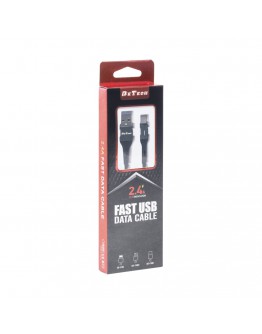 Кабел за данни DeTech DE-C38M, Micro USB, 1.0m, Черен - 40197