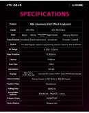 ATK професионална геймърска механична клавиатура Professional Gaming Mechanical Keyboard RS6 - 8K, Gateron Jade Pro Switches [Linear] - White