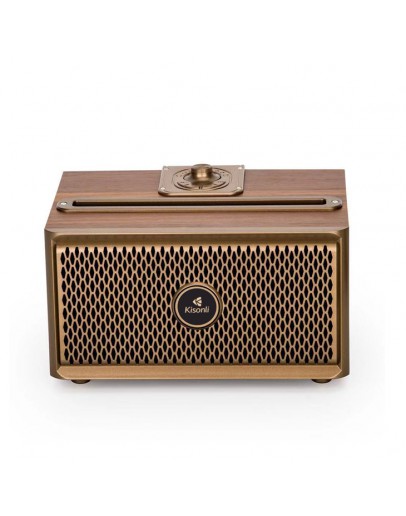 Тонколона Kisonli G1, Bluetooth, USB, SD, AUX, FM, Кафяв - 22309