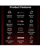 Madlions професионална геймърска механична клавиатура Professional Gaming Mechanical Keyboard MAD 60 HE Flagship V2 - 8K, Magnetic Amber Pro Switches - Black