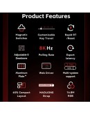 Madlions професионална геймърска механична клавиатура Professional Gaming Mechanical Keyboard MAD 60 HE Flagship V2 - 8K, Magnetic Amber Pro Switches - White