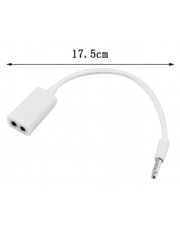 Аудио преходник 3.5 Male - 2x3.5 Female, DeTech 12см - 18212