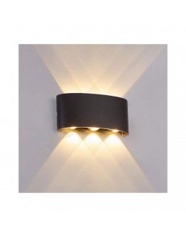 Фасадна лампа аплик DeTech , 6*1W, 4000K, IP44, Черен - 77031