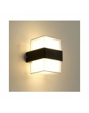 Фасадна лампа аплик DeTech , 2*5W, 4000K, IP44, Черен - 77036