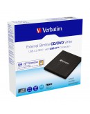 Verbatim External Slimline CD/DVD Writer USB 3.2 G