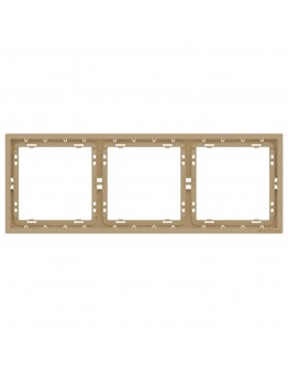 Тройна рамка DeTech DE-9227-83, Хоризонтална, За вграждане, 222x80, Златист - 75131