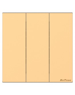 Троен електрически ключ DeTech DE-9225-03, Схема 1, 10А, 250V, За вграждане, IP20, Златист - 75086