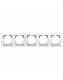 Петорна рамка DeTech DE-9223-85, Хоризонтална, За вграждане, 364x80, Бял - 75042