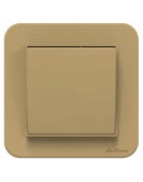 Кръстат електрически ключ DeTech DE-9223-33, С рамка, схема 7, 10А, 250V, За вграждане, IP20, Златист - 75047