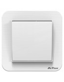 Кръстат електрически ключ DeTech DE-9223-33, С рамка, схема 7, 10А, 250V, IP20, Бял - 75032