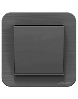 Кръстат електрически ключ DeTech DE-9223-33 , С рамка, схема 7, 10А, 250V, За вграждане, IP20, Сив - 75062