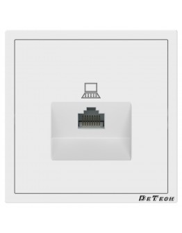Единична розетка за компютър DeTech DE-9227-61, RJ45, Cat5E, За вграждане, IP20, Бял - 75112