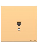 Единична розетка за компютър DeTech DE-9225-61, RJ45, Cat5E, За вграждане, IP20, Златист - 75091