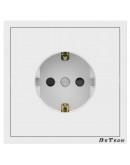 Единичен електрически контакт DeTech DE-9227-42, С рамка, Шуко, За вграждане, 16А, 250V, IP20, Бял - 75109