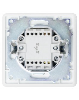 Единичен електрически ключ DeTech DE-6008-01, Схема 1, 10A, 250V, За вграждане, IP20, Бял - 75001