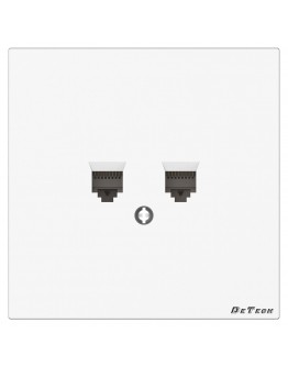 Двойна розетка за компютър DeTech DE-9225-62, RJ45, Cat5E, За вграждане, IP20, Бял - 75082