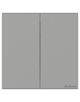 Двоен електрически ключ DeTech DE-9225-02, Схема 5, 10А, 250V, IP20, Сив - 75095