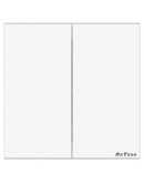 Двоен електрически ключ DeTech DE-9225-02, Схема 5, 10А, 250V, IP20, Бял - 75074