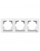 Тройна рамка DeTech DE-9223-83, Хоризонтална, За вграждане, 222x80, Бял - 75040